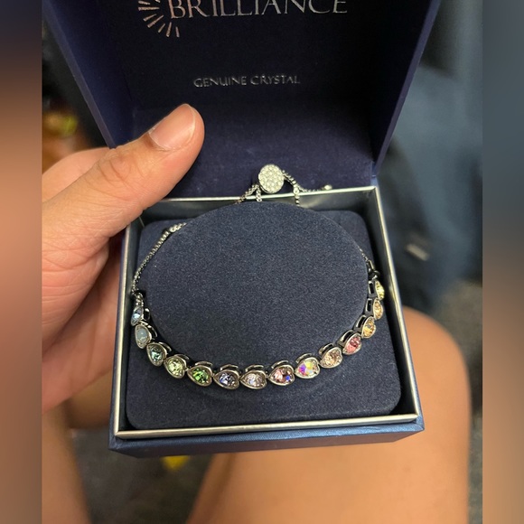 Brilliance Genuine Crystal and Sterling Silver Women's Bracelet NEW - Picture 2 of 4